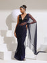 Diamonte Blue Chiffon Saree