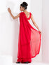 Ferrari Red Georgette Saree with Red Posh Border & Blouse Fabric