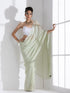 Macha Georgette Saree with Lace and Iridescent Sequin Blouse Fabric
