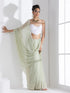 Macha Georgette Saree with Lace and Iridescent Sequin Blouse Fabric