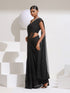 Diamonte Spell Bound Black with Silver Chiffon Saree