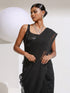 Diamonte Spell Bound Black with Silver Chiffon Saree