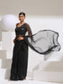 Diamonte Spell Bound Black with Silver Chiffon Saree