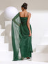 Grass is Greener Chiffon Shimmer Saree with Beads and Blouse Fabric