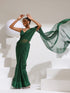 Grass is Greener Chiffon Shimmer Saree with Beads and Blouse Fabric