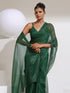 Grass is Greener Chiffon Shimmer Saree with Beads and Blouse Fabric