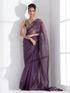Purple Passion Shimmer Chiffon Saree with Bronze Pendants