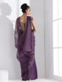 Purple Passion Shimmer Chiffon Saree with Bronze Pendants