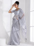 Infinite Ice Silver Chiffon Saree