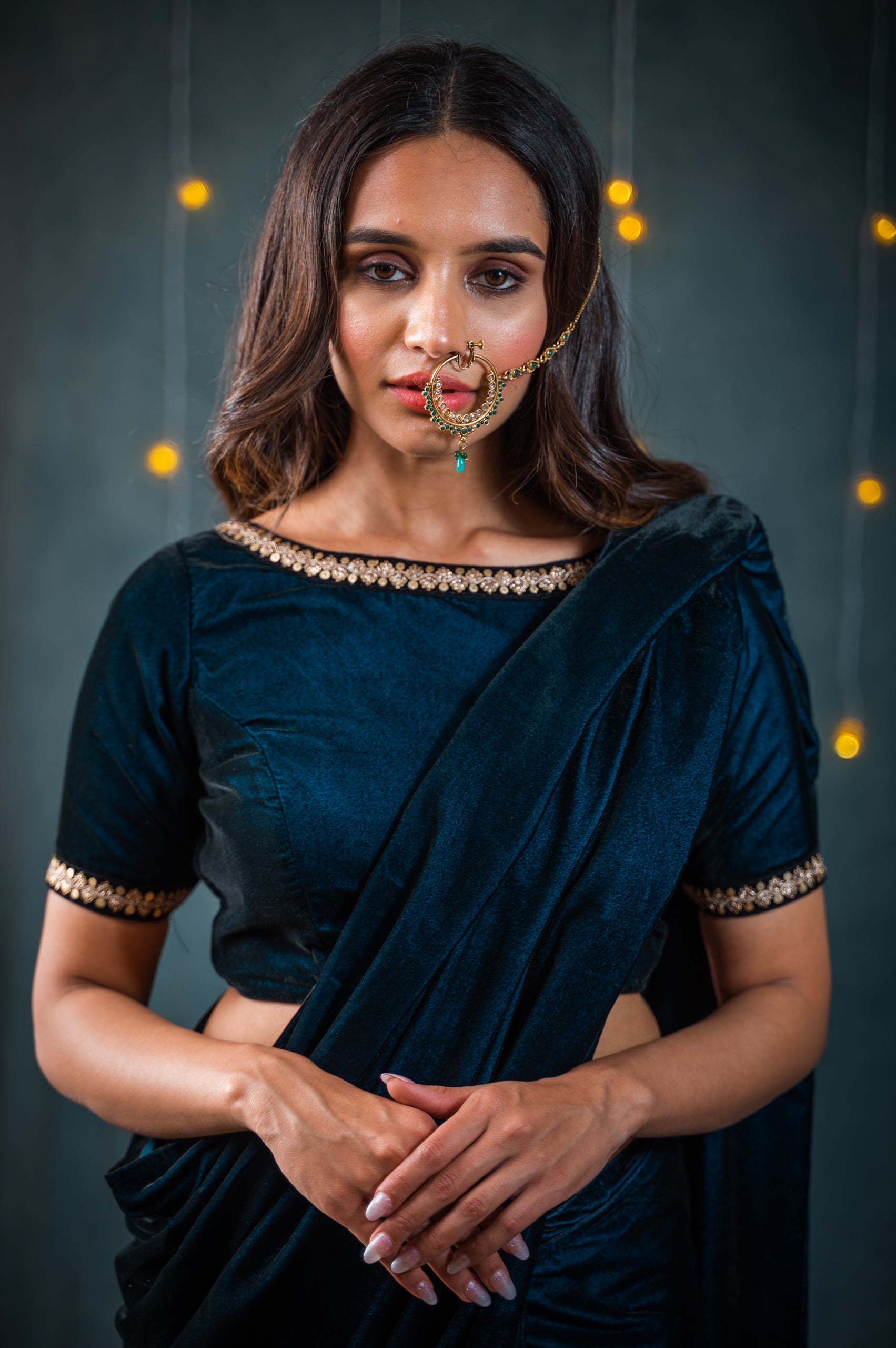 Velvet Blue Blouse