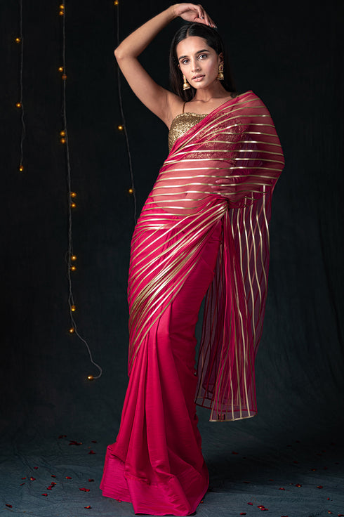 Paradise Pink Impressions Saree