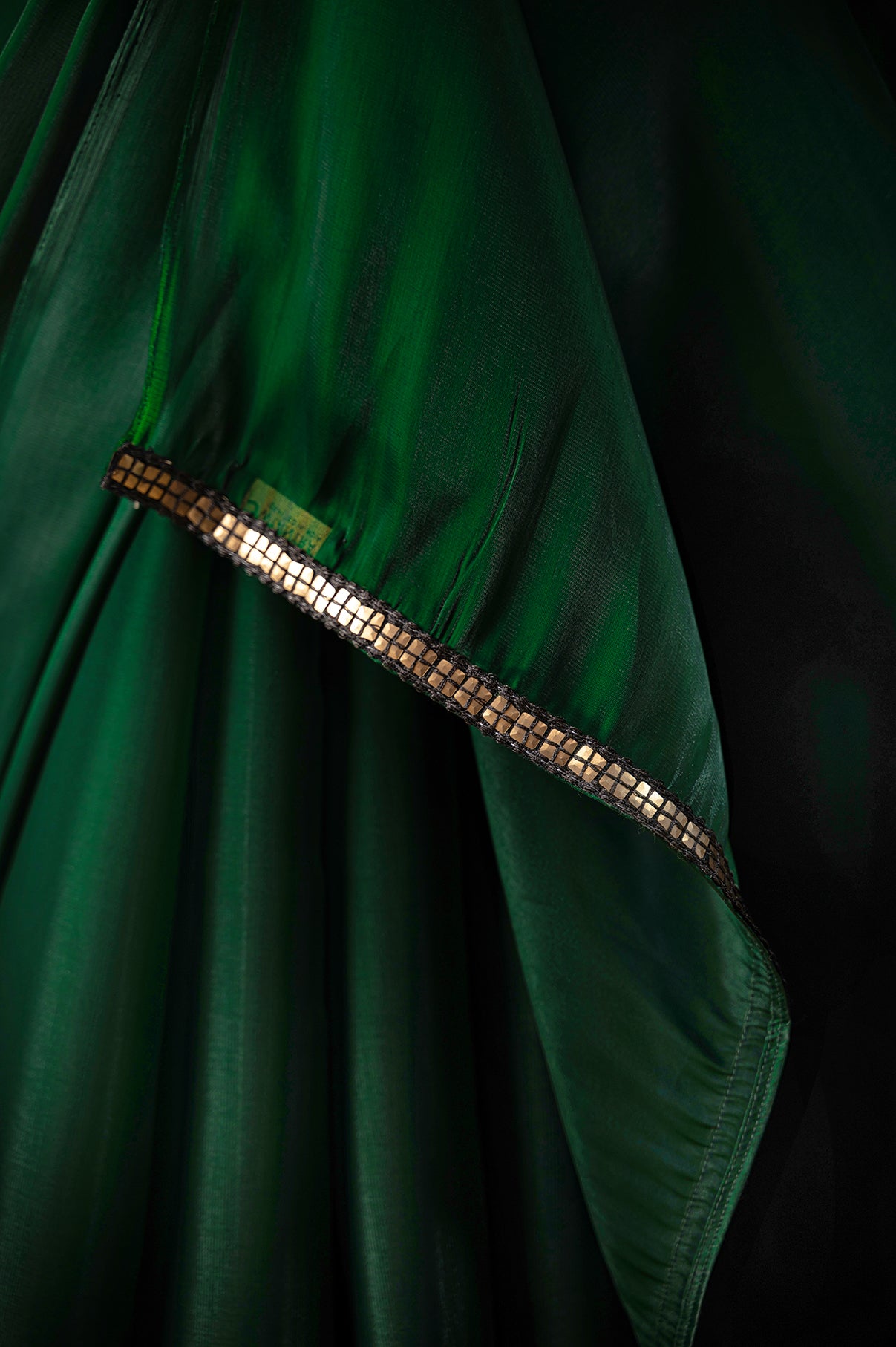 Metallic Emerald Green Saree