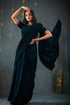 Velvet Peacock Feather Saree