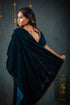 Velvet Peacock Feather Saree
