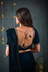 Velvet Peacock Feather Saree