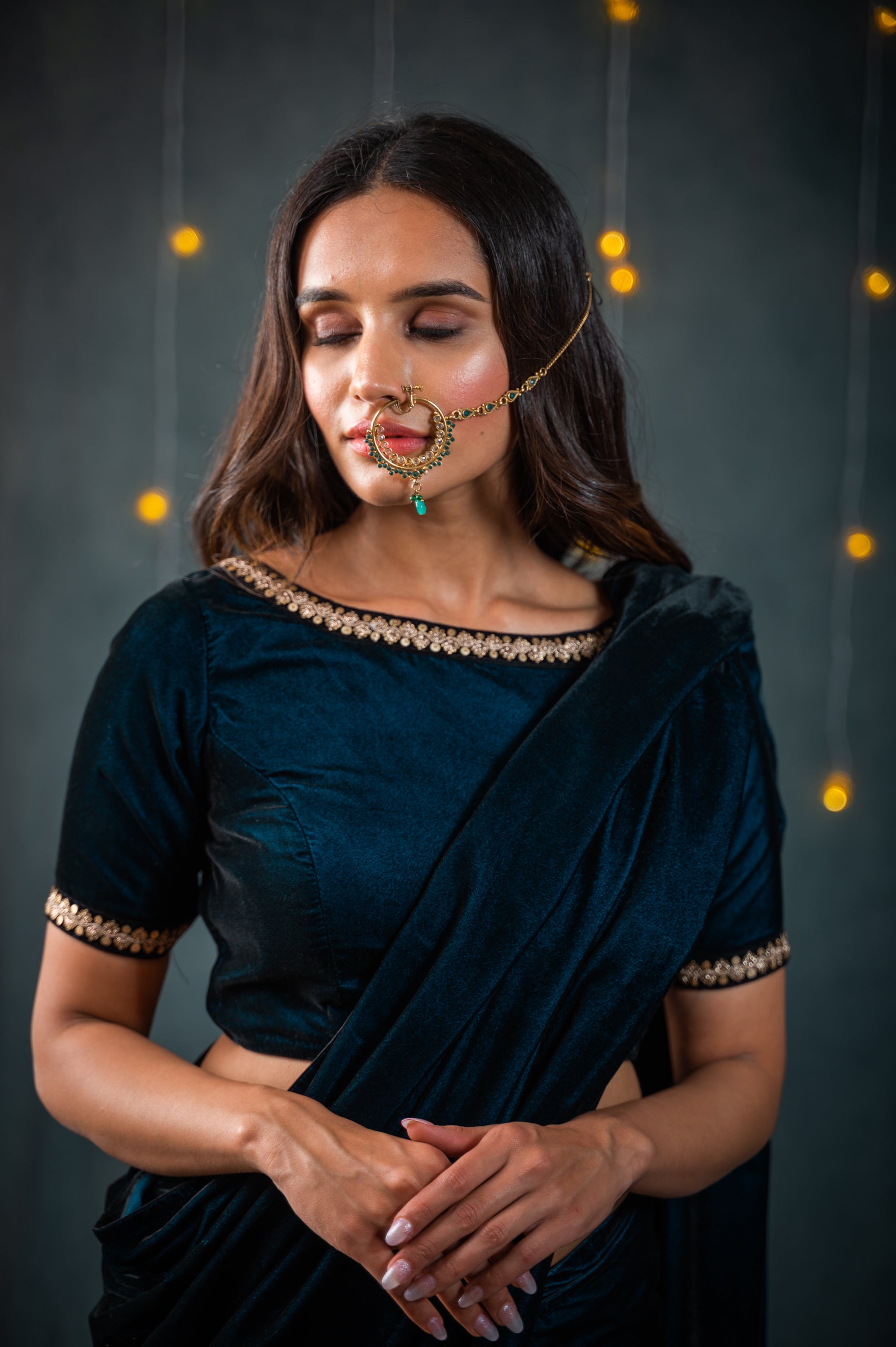 Velvet Blue Blouse