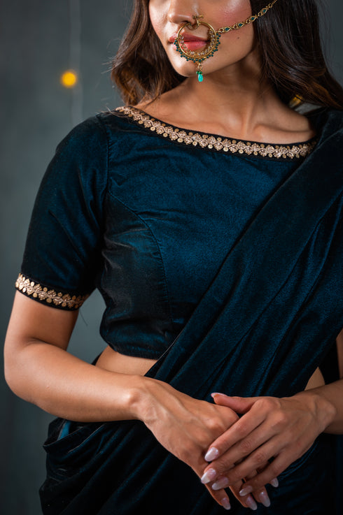 Velvet Blue Blouse