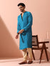 Reversable Grandeur Blue and Grey Kurta with Snaps