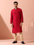 Reversable Yule Green and Red Kurta With Snaps