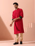Reversable Yule Green and Red Kurta With Snaps