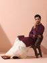Regal Wine Satin with Gold Buttons