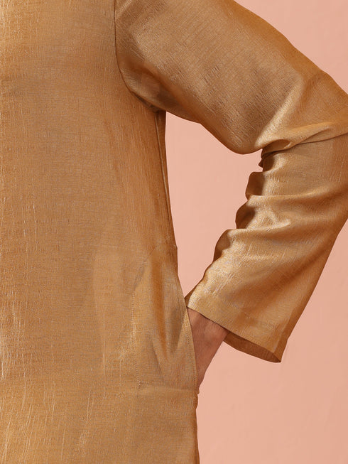 Comfort Gold Kurta with Star Buttons