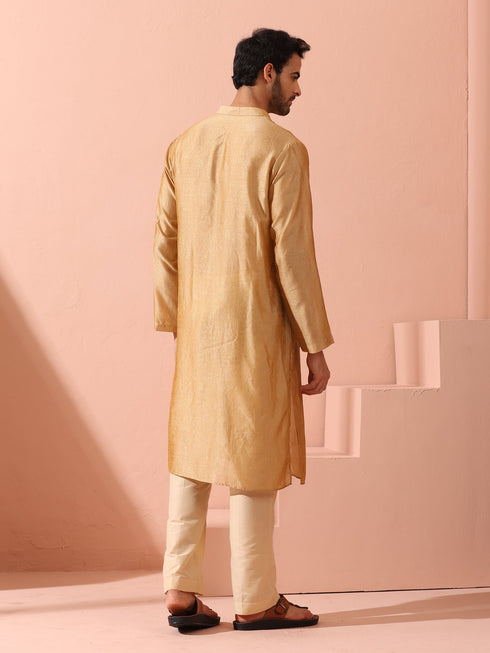 Comfort Gold Kurta with Star Buttons