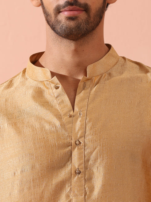 Comfort Gold Kurta with Star Buttons