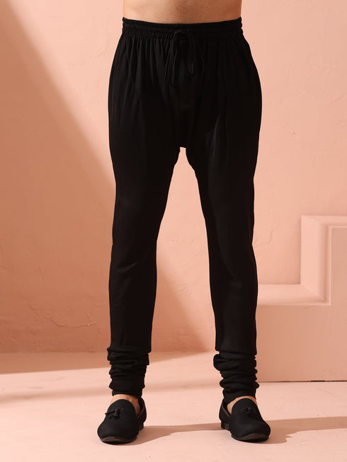 Black Korean Fabric Churidar Pyjama