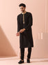 Tycoon Black Korean with Gold Placket kurta