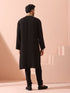 Tycoon Black Korean with Gold Placket kurta