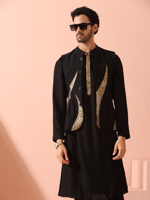 Black and Gold Sequin Fire Jacket
