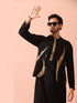 Tycoon Black Korean with Gold Placket kurta