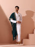 Sufi White Satin Kurta with Gold Buttons