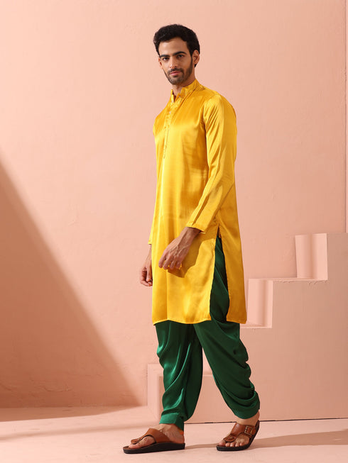 Emerald Green Satin Dhoti