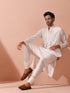 White and Iridescent Sequin Fire Jacket