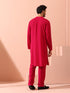 Fuchsia Korean Fabric Kurta with Gold Buttons