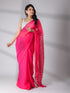 SET | Pink Gold Chiffon Saree with Iridescent Sequin Square Neck Blouse - 2 Piece