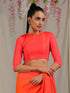 Blouse - Pink & Orange Paradise Satin 3/4th Sleeve