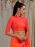 Blouse - Pink & Orange Paradise Satin 3/4th Sleeve