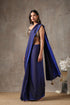 Midnight Blue Satin Saree