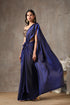 Midnight Blue Satin Saree