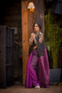 Wine Black Chanderi Saree with Blouse Fabric
