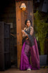 Wine Black Chanderi Saree with Blouse Fabric
