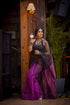 Wine Black Chanderi Saree with Blouse Fabric