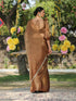 Pure Gold Organza Saree with Mirror Lace