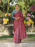 Ghazal Red & Grey Paradise Satin Saree with Pendants