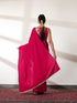 Forbidden Pink Velvet Saree