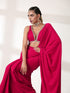 Forbidden Pink Velvet Saree