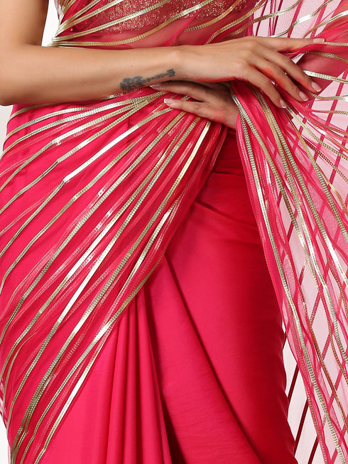 Paradise Pink Impressions Saree